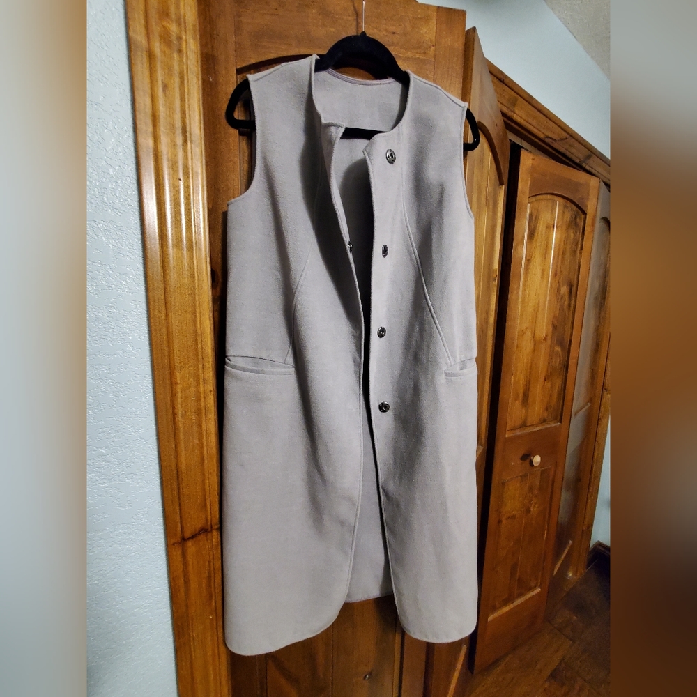 Long Gray Vest, Size S/M